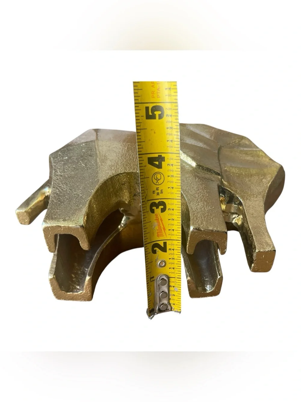 Project 62 Gold Metal Geometric Elephant Statues - Set of 2